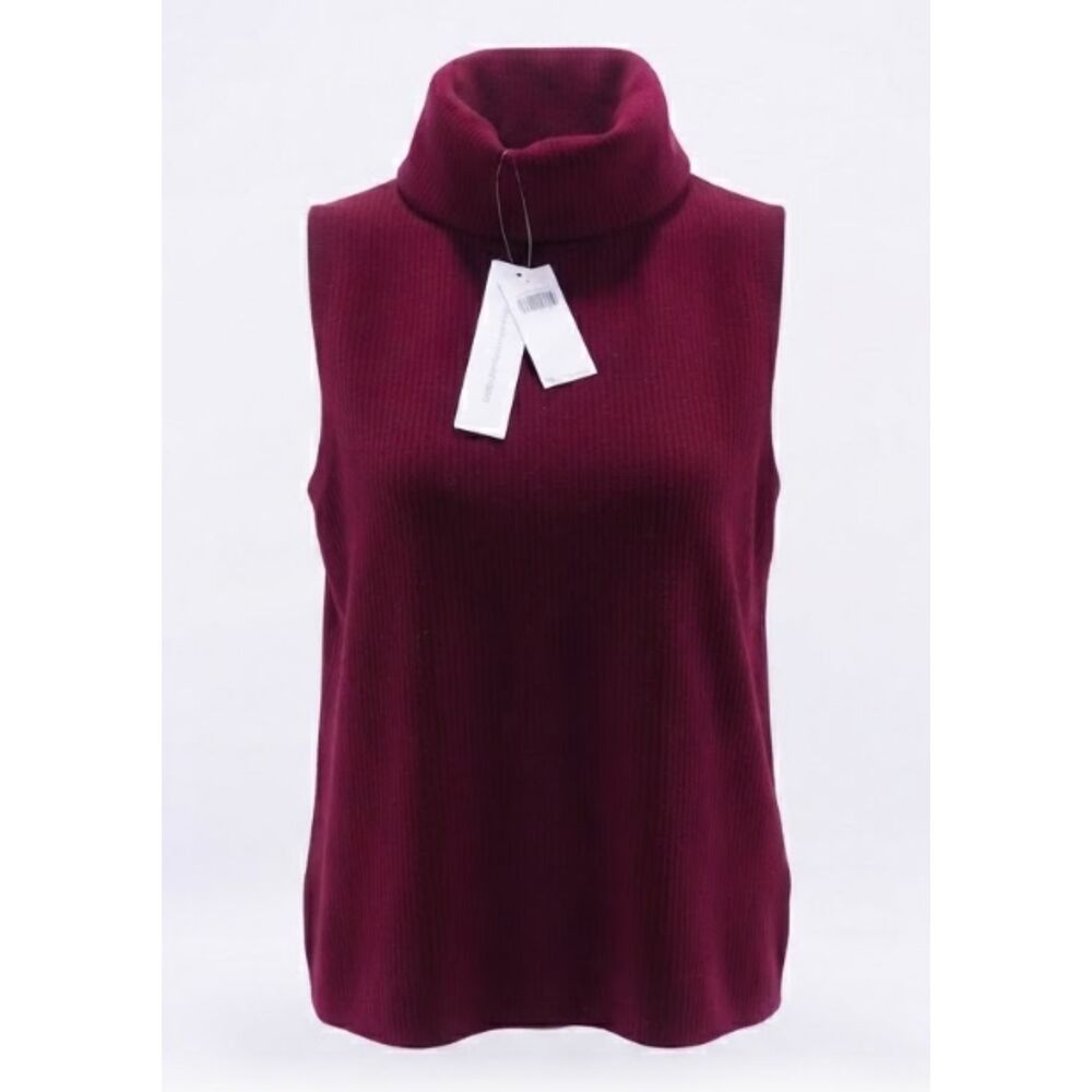 NWT 196 The Cashmere Project CASHMERE Sleeveless Turtleneck Sweater M